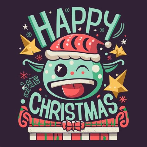 Premium Vector Happy Christmas Day Typography Tshirt Design