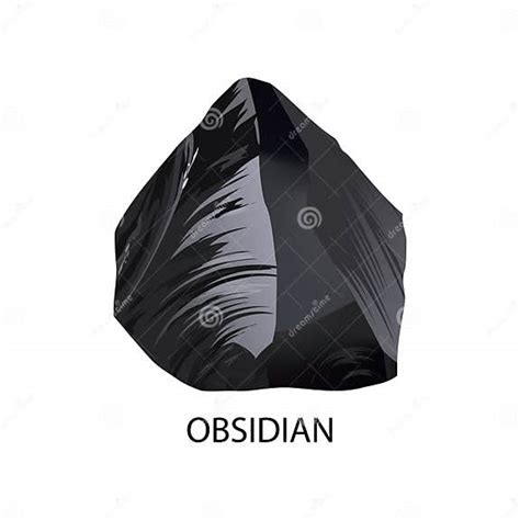 Obsidian Realistic Mineral Composition Stock Vector Illustration Of