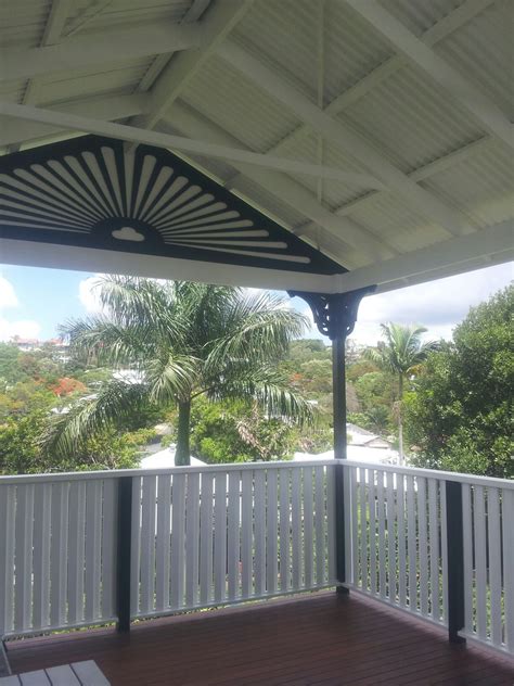 Deking Pty Ltd Gable Roof Deck Handrail And Fretwork Brisbane