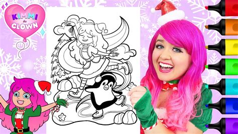 Coloring Kimmi The Clown Ice Skating Christmas Youtube