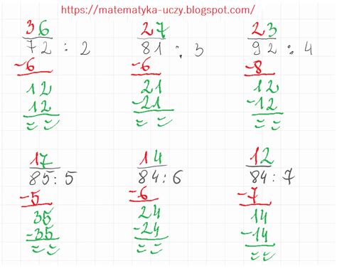 Matematyka Uczy Dzielenie Pisemne Przez Liczby Jednocyfrowe Zadania I