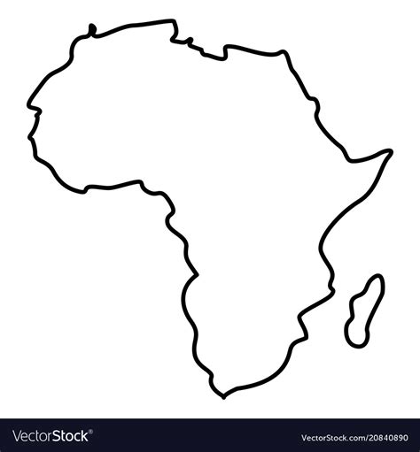 Map Of Africa Icon Black Color Flat Style Simple Vector Image