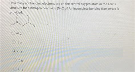 Solved How Many Nonbonding Electrons Are On The Central Chegg