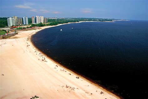 Praia Da Ponta Negra Agito Na Gua Doce De Manaus Am