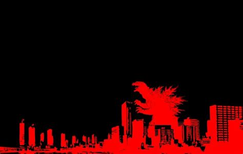 Wallpaper red, the city, skyscrapers, Godzilla, Godzilla for mobile and ...