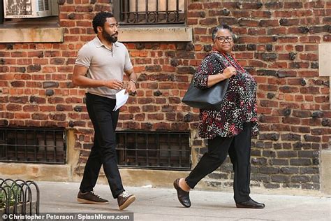 Donald Glover shares a laugh with his mother Beverly while filming a ...