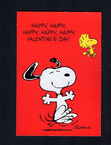 Vintage Peanuts Valentine Card Snoopy Does His HAPPY DANCE While ...