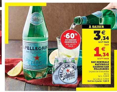 Promo Eau Minérale Naturelle Gazeuse San Pellegrino chez Hyper U