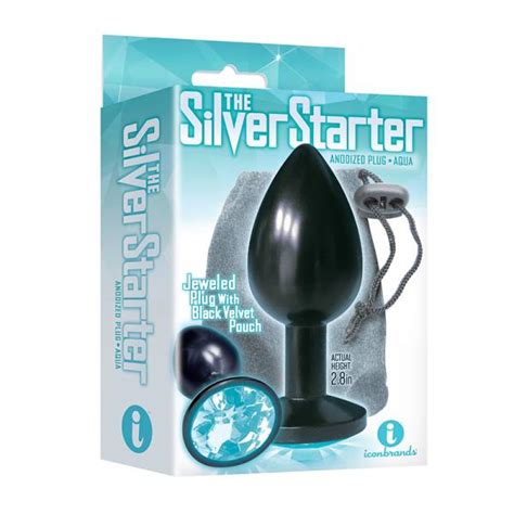 The 9 S The Silver Starter Bejeweled Anodized Stainless Steel Plug Aqua On Literotica