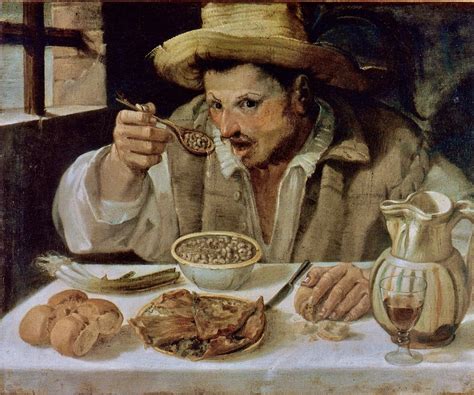 le tableau Le mangeur de fèves 1580 81 Annibal Carrache Lumières