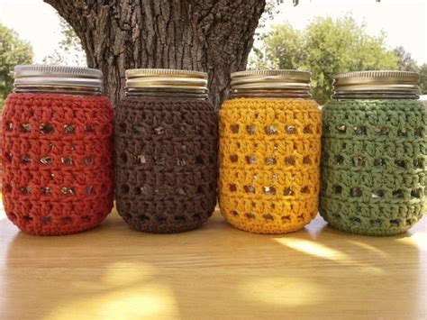 Crochet Mason Jar Cozy Pint Sized Jar Cover Bottle Cozy Etsy Mason Jar Cozy Crochet Jar