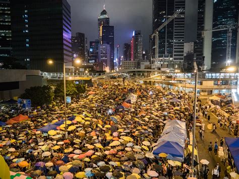 Manifestation à Hong Kong lors de la Révolution des parapluies octobre