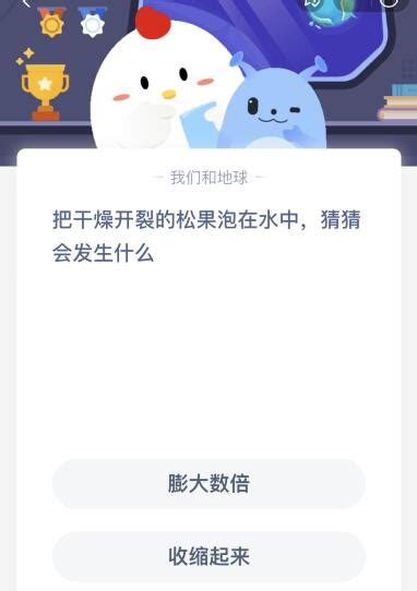 蚂蚁庄园今日答案最新63：把干燥开裂的松果泡在水中会发生什么？ 闽南网