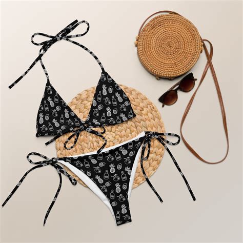 Pina Colada String Bikini Summer Fun Swimsuit Cocktail Alcohol Bikini Coconut Pineapple