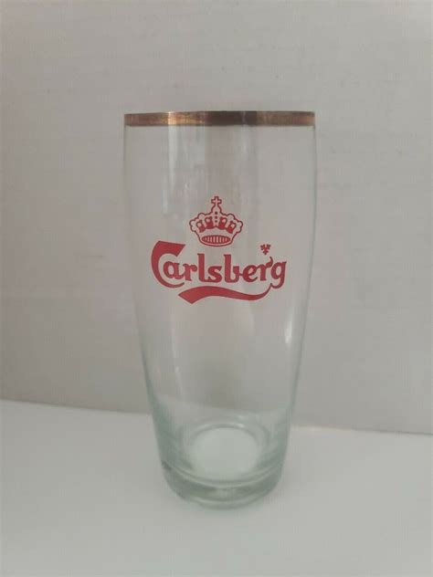 Vintage 1960s Carlsberg Beer Red Crown Logo Gold Rimmed Etsy