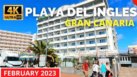 Playa Del Ingles Gran Canaria February 2023 🔴 Parque Tropical Hotel To Green Field Hotel Youtube