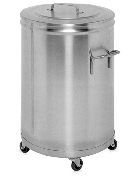 Stainless Steel Container With A Lid And Wheels Inox Rvs For Food