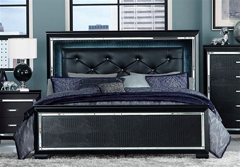 Black Modern Contemporary 6-Piece King Bedroom Set - Allura | RC Willey Furniture Store