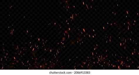 Burning Red Hot Sparks Realistic Fire Stock Vector Royalty Free 2086913383 Shutterstock