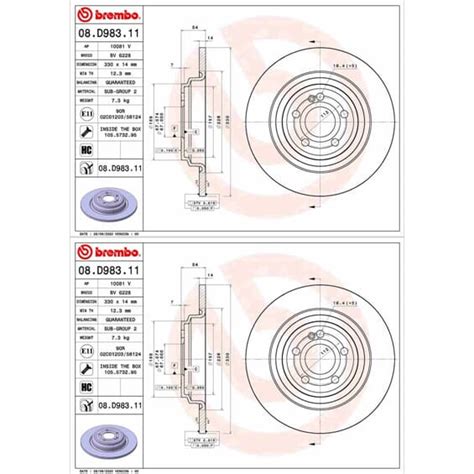 X Brembo Bremsscheiben Mm Voll Hinten Passend F R Mercedes Gle