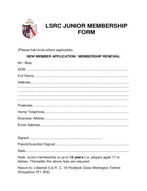 Fillable Online Membership Application Form Lrc Fax Email Print