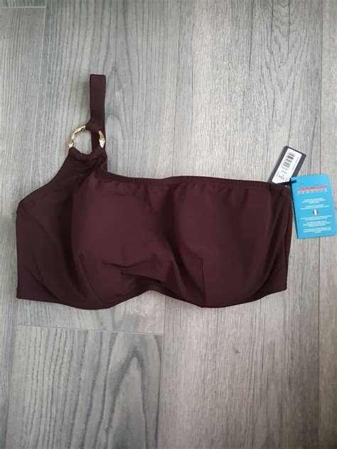 Figleaves Serengeti Women S One Shoulder Bikini Top Brown Size E Swimwear EBay