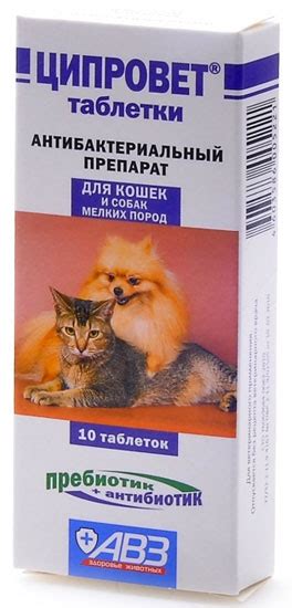 Ципровет таблетки для кошек и собак мелких пород, уп. 10 таб купить в ...