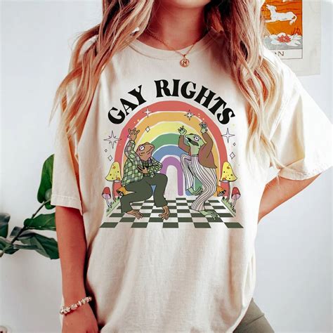 Frog And Toad Gay Rights Shirt Rainbow Colors Frog Pride Shirt Groovy Pride Shirt Lgbtq Gifts