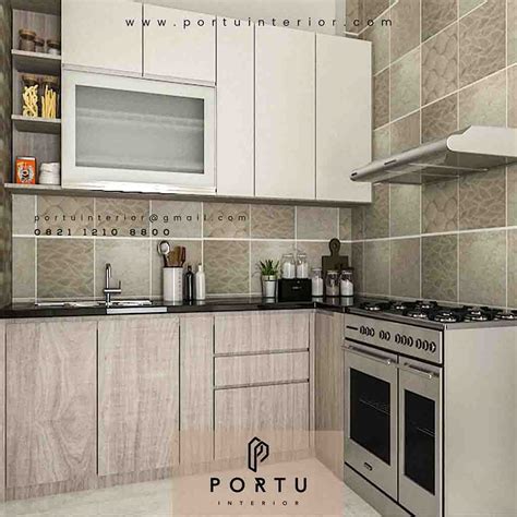 Contoh Kitchen Set Minimalis Modern Kombinasi Warna Portu Interior