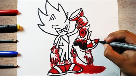 Como Desenhar O Dark Sonic Vs Sonic Exe Drawing Como Debujar Sonic Exe