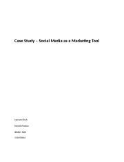 Case Study Social Media As A Marketing Tool Docx Case Study Social