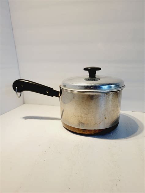 Vintage 1801 Revere Ware 2 Qt Quart Sauce Pan Pot Copper Bottom Wlid Ebay