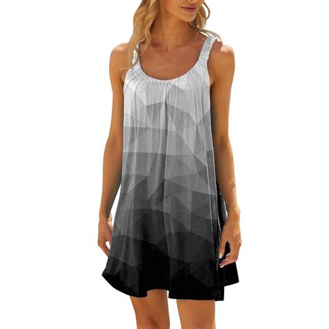 Entyinea Summer Dresses For Women 2024 Casual Loose Tiered Flowy Swing