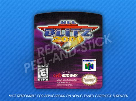 N64 Nfl Blitz 2000 Label Retro Game Cases