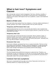 Understanding Hair Loss Symptoms Causes And Treatments A Course Hero