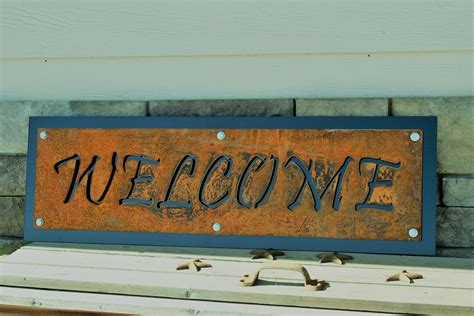 Metal Welcome Sign, Rustic Black WELCOME Sign, Ranch Welcome Sign ...