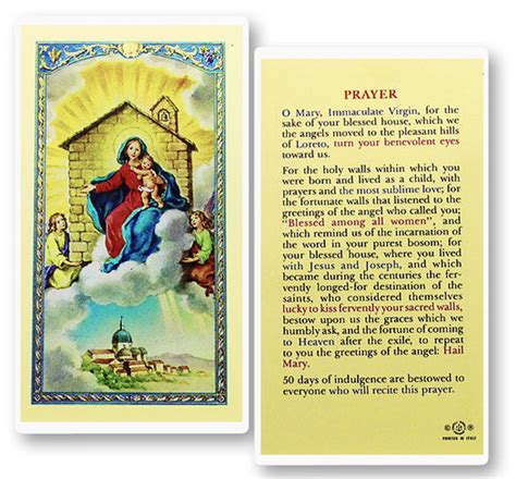 Our Lady Of Loreto The House Prayer Laminated Holy Card St Jude Shop Inc