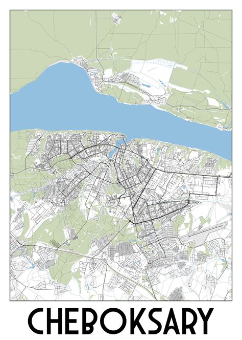 Cheboksary Russia map poster art 44040401 Vector Art at Vecteezy