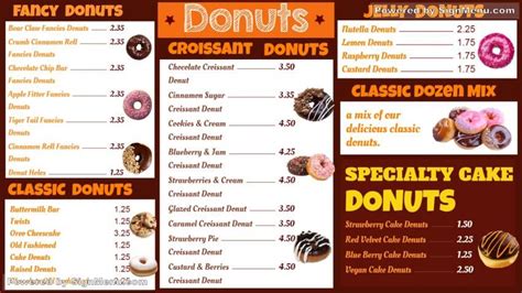 Donut Chocolate Menu Digital Menu Digital Signage Digital Menu Boards