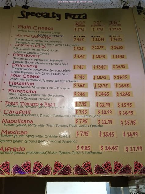 Online Menu Of Moncheese Pizza Restaurant Surfside Florida 33154 Zmenu