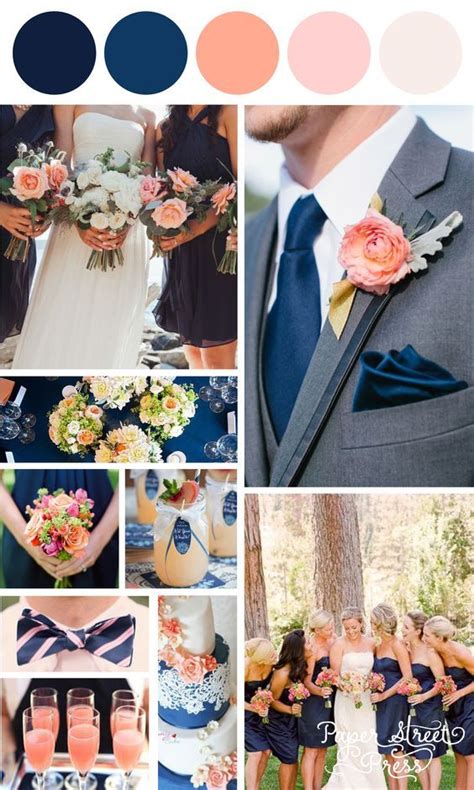 Peach And Classic Navy Blue Inspired Wedding Ideas Weddinginclude