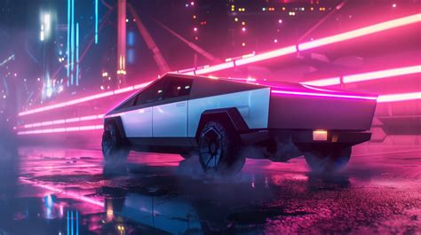 Cybertruck Neon Gleam 4k Ultra Hd Wallpaper By Robokoboto