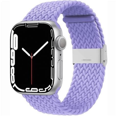 Flätat Elastiskt Armband Apple Watch 7 45mm Lightpurple