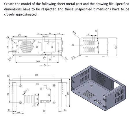 Solved Create the model of the following sheet metal part | Chegg.com