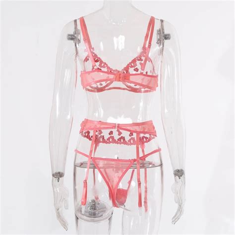 Sexy Lingerie Woman Pink Sweetheart Mesh Bra And Panty Lingerie Set Buy Sexy Lingerie Woman