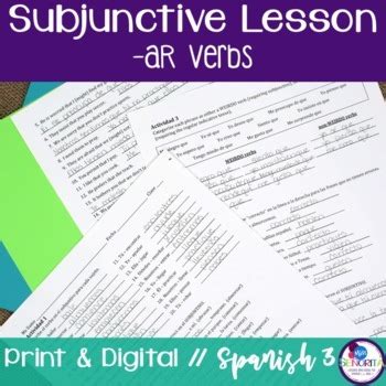 Spanish Subjunctive -AR Verbs Lesson by Miss Senorita | TpT