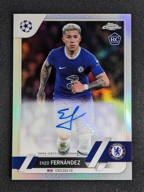 Topps Chrome Uefa Enzo Fernandez Rookie Auto Refractor Ca Ef