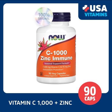 Jual NOW Foods Vitamin C 1000 Zinc Immune 90 VegCaps USA Original