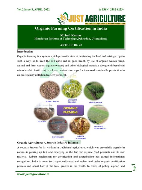 Organic Farming Certification In India Pdf Organic Farming