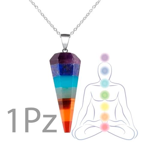 Pendulo Conico Cuarzo Natural Collar Chakra Yoga Mandala Veraly